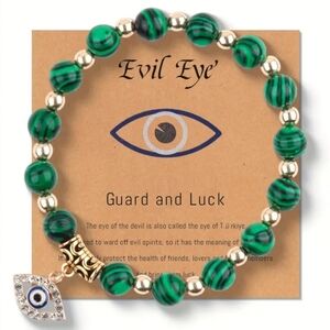 Evil Eye Green Stones Bracelet